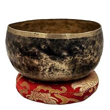 Antique Hand Hammered Yoga Singing Bowl Tibetan Oxidized Vintage Sound Healing picture