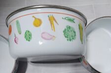 Enamelware   3pc Bowls Vegetable motif Nesting Bowl Set picture