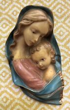 Vintage Virgin Mary and Baby Jesus   Wall Hanging 4” picture