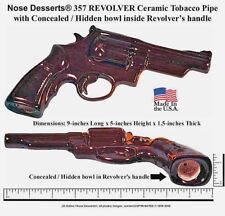 Replica 357-REVOLVER Pistol Gun Ceramic Glass Tobacco Pipe #1924 Made in the USA picture