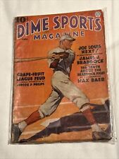 Dime Sports 4/1936-Popular-Baseball cover-Joe Louis pulp story Iron-Jaw by G-VG picture