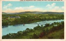 Postcard PA Susquehanna River & New York from Sayre 1947 Linen Vintage PC H1262 picture