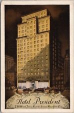 c1930s NEW YORK CITY Postcard HOTEL PRESIDENT Artist's View / KROPP Unused picture