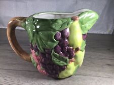 1990 Fitz & Floyd Decorated fruit pitcher (7” Tall X 10 In Wide Spout To Handle) picture