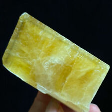 280g Natural Translucency Yellow Trapezoidal Barite Crystal Mineral Specimen picture