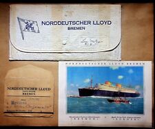 1930 Norddeutscher Lloyd Bremen Souvenirs Menu Concert Canvas Document Holder picture