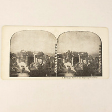 New York Skyscraper District Stereoview c1905 City Building River Aerial View K9 picture