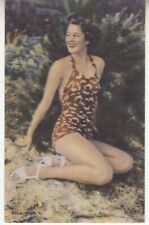 Bathing Beauty Pinup Girl Postcard 1940s Bronze Swimsuit Pin Up AB510 picture