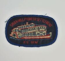 Vintage Swan Hill Pioneer Settlement PS Gem Souvenir Patch Sew On Steamboat  picture