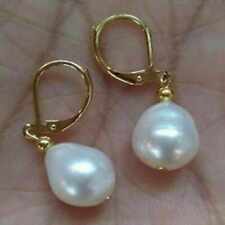 Beautiful Huge 10-13mm Natural White South Sea Pearl Earrings Jewelry picture