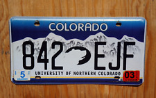 2003 Colorado Mountain BEAR UNC License Plate picture