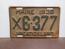 1938 MAINE License Plate Tag Original. picture