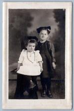 1922 RPPC WATERLOO IOWA MAJESTIC STUDIO MAXINE & BERNICE 2 LITTLE GIRLS POSTCARD picture