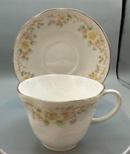 Royal Dover China Pink Floral Made in England - Fine Bone China Cup and Saucer picture