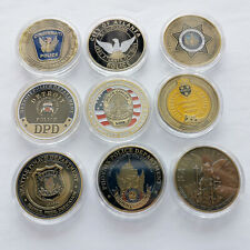 8PCS US Police Cop Saint Michael Challenge Commemorative Coin Collectible Set picture