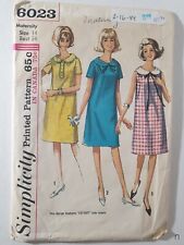 Simplicity 6023 Vintage 1965 Maternity Dresses Sewing Pattern Size 14 picture