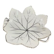 Andrea By Sadek Hand Painted Leaf Dish Bowl Silver Overlay Butterfly And A Bug picture
