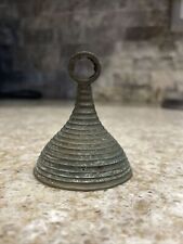 Brass Ribbed Petite Bell From India. Bells Of Sarna.  2 1/4” Tall picture