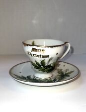 Vintage Norcrest Porcelain Christmas Tea Cup And Saucer picture
