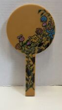 Vintage Hand Mirror Floral Motif Made in Hong Kong picture