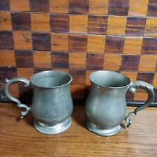 ANTIQUE VINTAGE TWO ENGLISH PEWTER CUPS/MUG picture