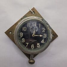 Vintage Waltham 8 Day Car Auto Clock Black Dial  Beveled Glass PARTS/REPAIR  picture