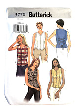 Butterick 3770 Fitted Lined Vest Princess Seam Snap or Buttons UNCUT Bust 34-38 picture