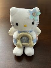 Vintage 2001 Sanrio Hello Kitty Blue Angel Gold Harp Beanie Plush Stuffed RARE picture