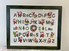 Christmas alphabet needlepoint frame || Christmas themed wall art || 2001’ Circa picture