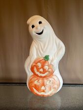 Vintage Happy Ghost With Pumpkins Blow Mold Halloween Yard Decor From 90’s picture