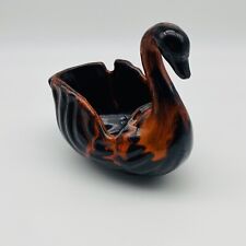 MCM Drip Glaze Swan Planter Ceramic Swan Statue Retro Vase Pot Canada Vintage  picture