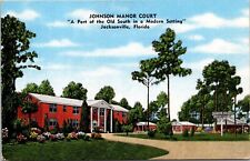 VTG Postcard Linen FL Jacksonville Florida, 1957, Johnson Manor Court Hotel a1 picture