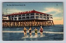 Old Orchard Beach ME-Maine, The Pier, Antique, Vintage c1944 Souvenir Postcard picture