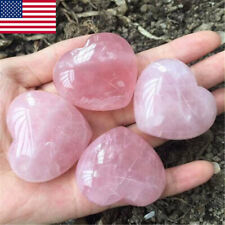 2.5cm Natural Rose Quartz Love Heart Shaped Pink Crystal Palm Healing Gemstone picture