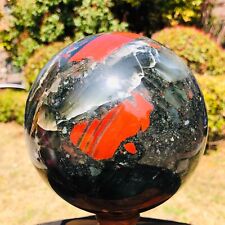 7.59LB Natural African blood stone quartz sphere crystal ball reiki healing 873 picture
