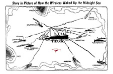 How RMS Titanic's wireless awakened a sleepy midnight sea-- cool sketch 1912 rep picture