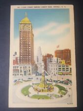 Vintage NEW YORK postcard  Court Street Buffalo NY Liberty Bank Town Square picture