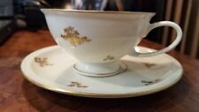 Rosenthal footed Winefred Demitasse cup & saucer, gold & white, Selb, Germany A1 picture