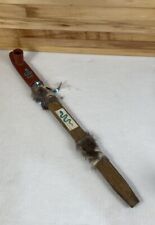Vintage Native American Ceremonial Peace Pipe about 25” + Long Fur Beaded picture