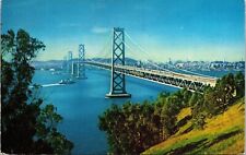 San Francisco Oakland Bay Bridge CA California Postcard PM Cancel WOB Note VTG picture