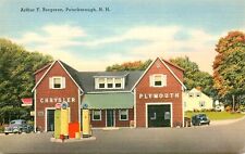 PETERBOROUGH, NH, CHRYSLER, PLYMOUTH AUTO DEALER, LINEN VINTAGE POSTCARD (R318) picture