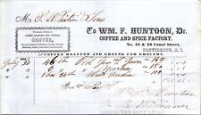 Wm Huntoon Providence RI 1852 Billhead Coffee & Spice Factory picture
