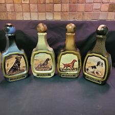 Set of 4 Vintage Jim Beam Whiskey Decanter Bottles -  Artist James Lockhart DOGS picture
