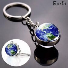 Beautiful Earth Ecology Ball Keychain Pendant Double Side Glass Ball Chain Xmas picture