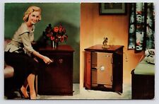 1950s~MCM Furniture Ad~John Brush Cabinet Safe~Williamsville NY~Vintage Postcard picture
