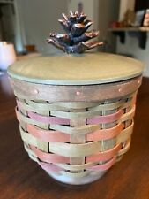 LONGABERGER COLLECTORS CLUB WOODLAND PINECONE BASKET, PROTECTOR, & LID picture