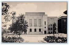 Malden High School Building Scene Street Massachusetts MA Vintage Postcard picture