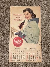 1957 COCA COLA CALENDAR -  COMPLETE  GOOD TO VERY  GOOD CONDITION W/ TAB picture
