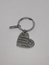 Silvertone Heart Thanks For Making A Difference...Teacher Appreciation Keyring picture