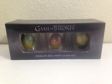 Game Of Thrones Dragon Egg Shot Glass Set Rhaegal Drogon Viserion New in box picture